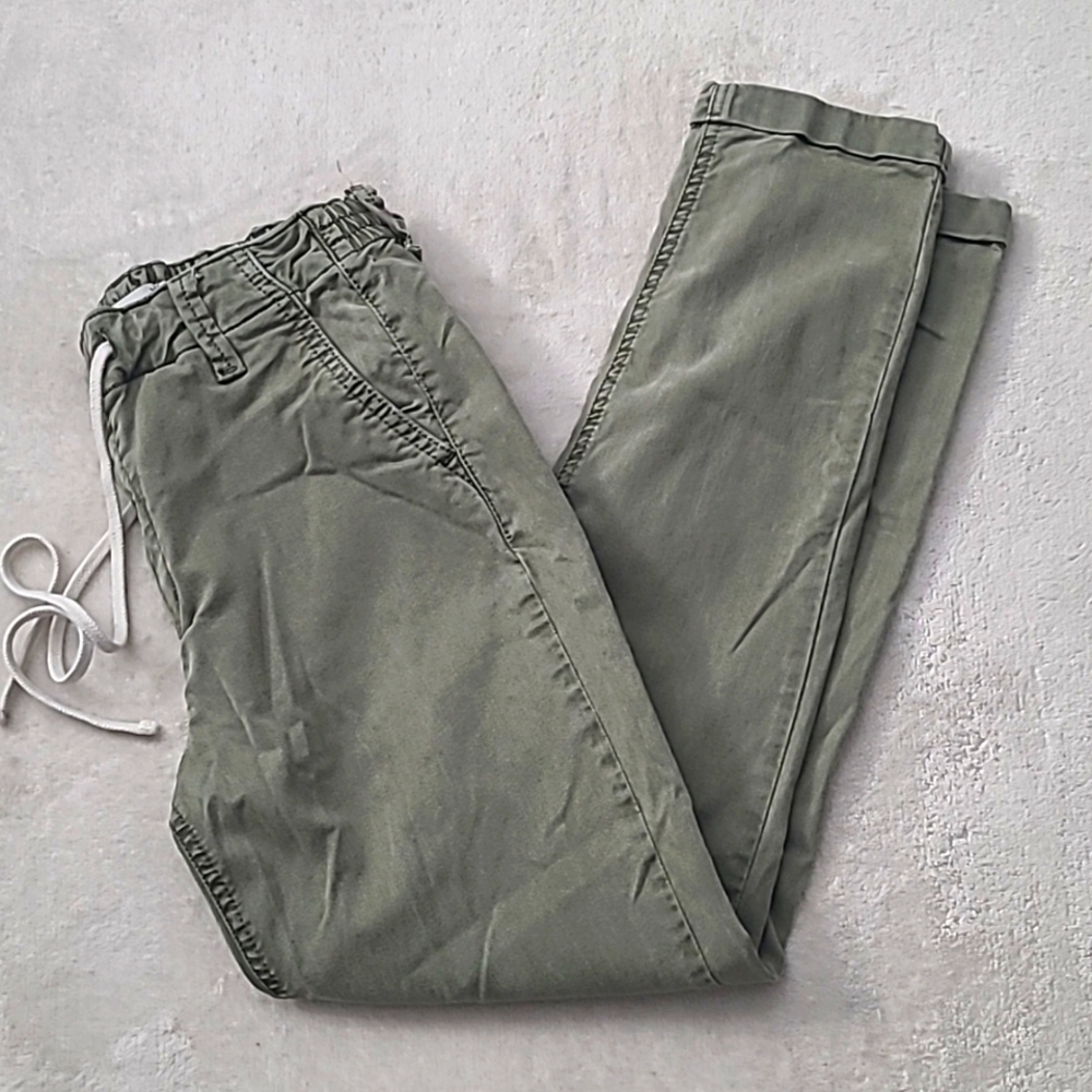 Paige Olive Green Jogger Pants Size 26 Stretch Tapered Casual Loungecore Y2K - Picture 2 of 15